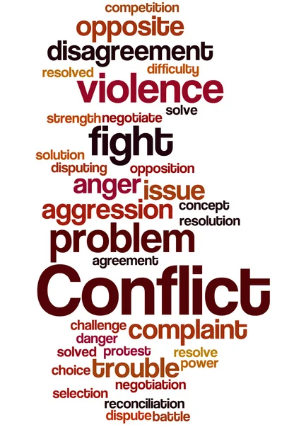 Conflict, word cloud concept — Stock Photo, Image