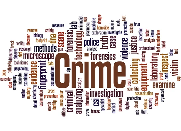 Bűnözés, szó felhő fogalmát — Stock Fotó