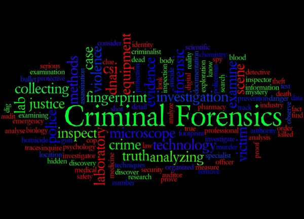 Criminele Forensics, word cloud concept 9 — Stockfoto