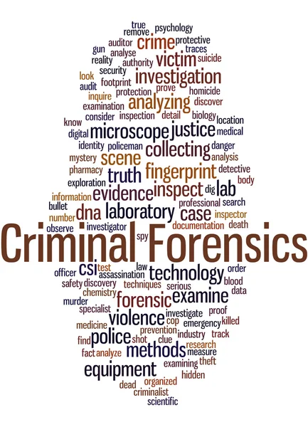 Criminal Forensics, word cloud concept 12 — Stockfoto