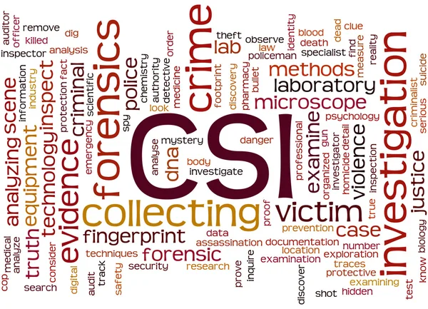 CSI, Crime Scene Investigation mot nuage concept 8 — Photo