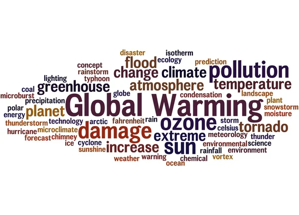 Globális felmelegedés, szó felhő fogalmát — Stock Fotó