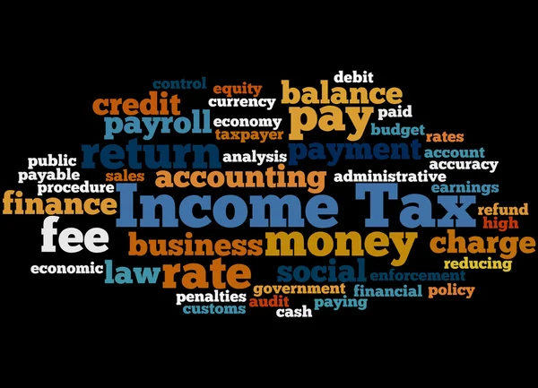 Income Tax, word cloud concept 4 — Stock Photo, Image