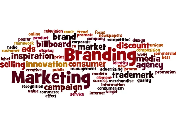마케팅 브랜딩, 단어 클라우드 개념 8 — 스톡 사진