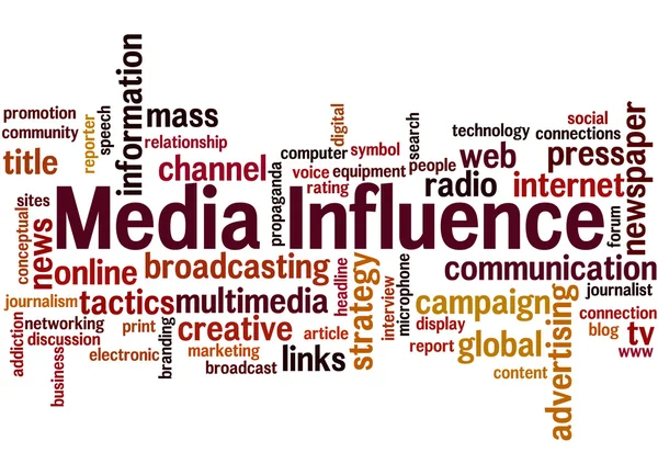 Influência da mídia, conceito de nuvem de palavras 3 — Fotografia de Stock