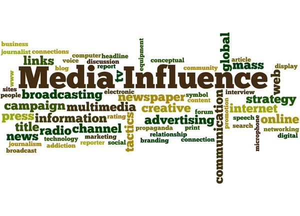 Influencia de los medios, concepto de nube de palabras 8 —  Fotos de Stock