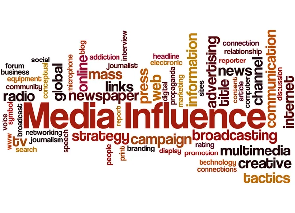 Influencia de los medios, concepto de nube de palabras 9 —  Fotos de Stock