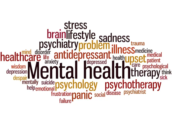 Mental health, word cloud concept 3 — Stock Photo, Image