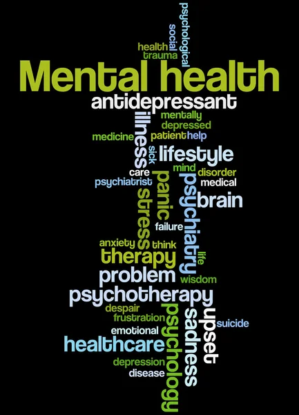 Salud mental, concepto de nube de palabras 5 — Foto de Stock