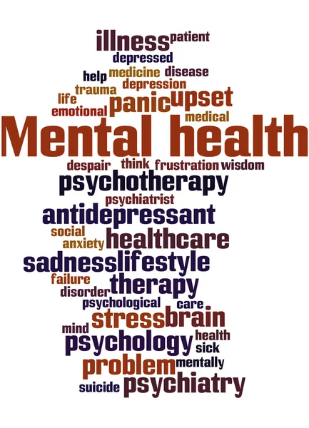 Mental health, word cloud concept — Stock Photo, Image