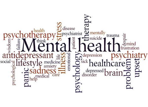 Saúde mental, conceito de nuvem de palavras 9 — Fotografia de Stock