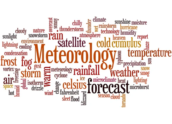 Meteorologia, conceito de nuvem de palavras 2 — Fotografia de Stock