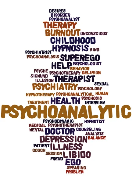 Psychoanalytisch, Wort-Wolke-Konzept 5 — Stockfoto