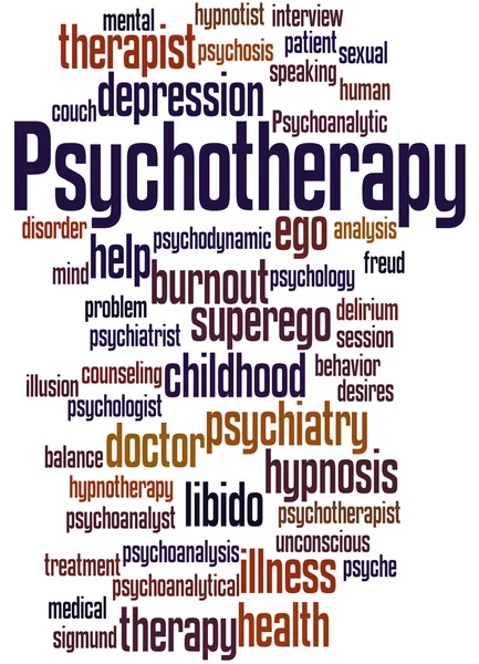 Psychotherapie, Word Cloud Konzept 2 — Stockfoto