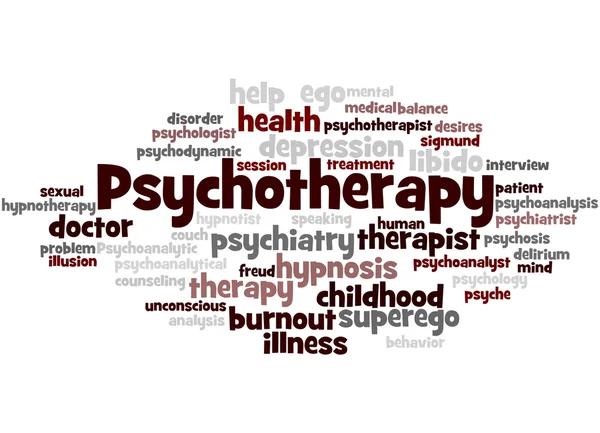 Psychotherapie, Word Cloud Konzept 3 — Stockfoto