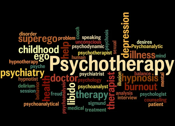 Psicoterapia, concepto de nube de palabras 4 — Foto de Stock