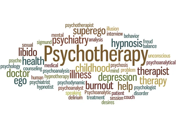 Psychotherapie, Word Cloud Konzept 8 — Stockfoto