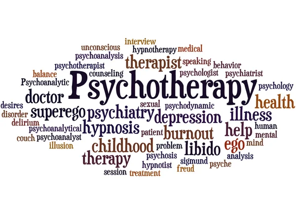 Psychotherapy, word cloud concept — Stock Photo, Image