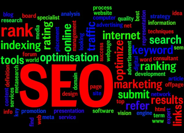SEO, optimización de motores de búsqueda word cloud concept 4 — Foto de Stock