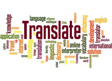 Translate, word cloud concept 3 clipart