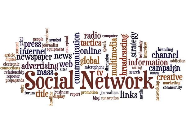 Social Network, concetto di word cloud 3 — Foto Stock