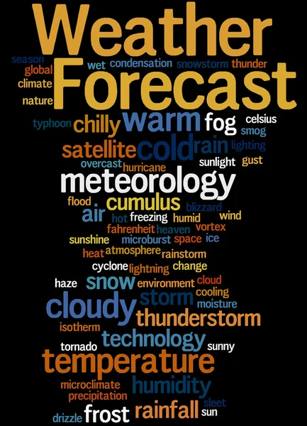 Pronóstico del tiempo, concepto de nube de palabras 6 —  Fotos de Stock