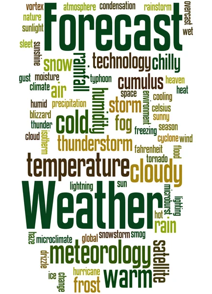 Previsão do tempo, conceito de nuvem de palavras 7 — Fotografia de Stock