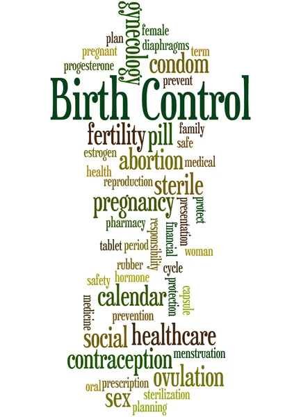 Контроль рождаемости, концепция облака слов 7 — стоковое фото