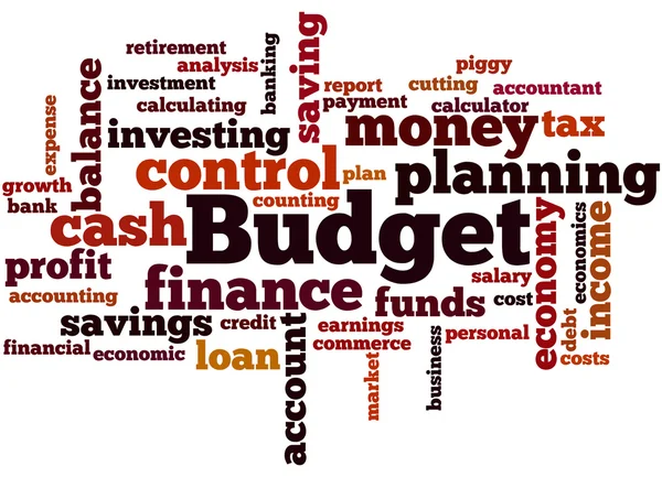 Presupuesto, concepto palabra nube — Foto de Stock