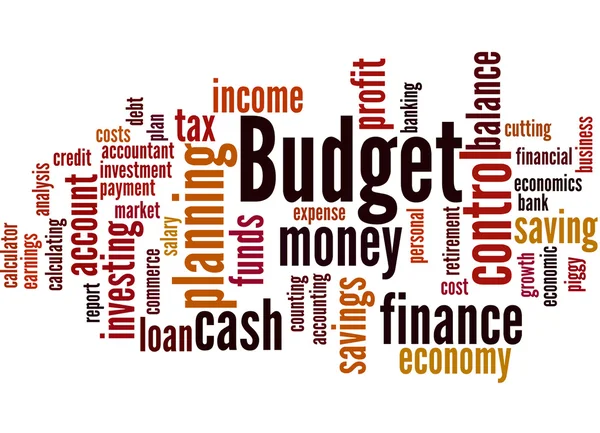 Koncepcja budżetu, słowo cloud 8 — Zdjęcie stockowe