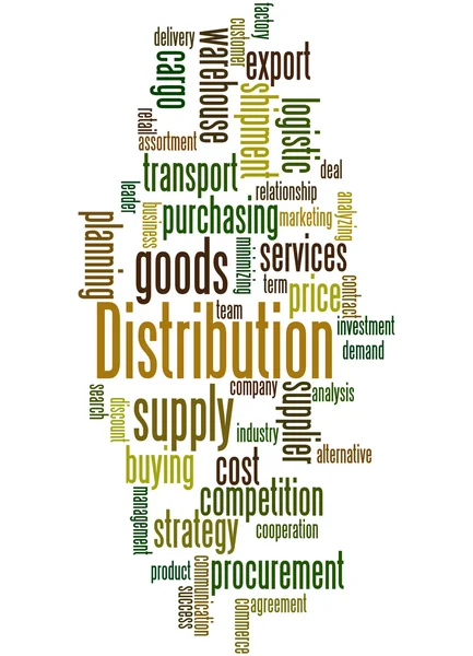 Distribution, ordet cloud koncept 4 — Stockfoto