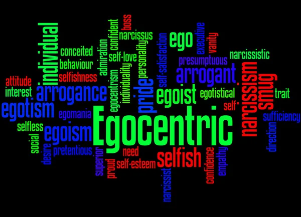 Egocentric, word cloud concept 3 — Stock Photo, Image