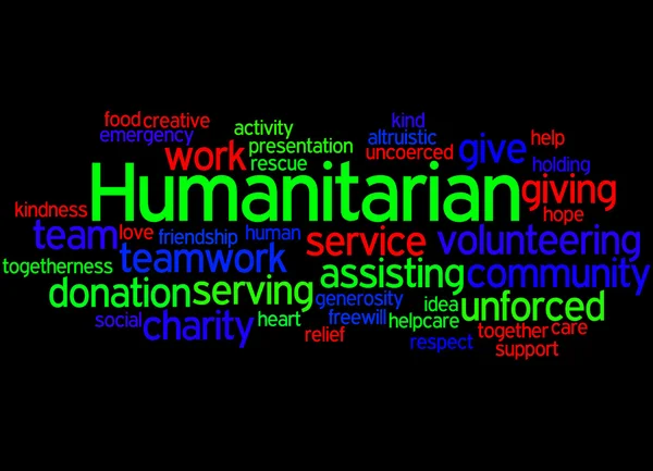 Humanitarian, word cloud concept 5 — Stock Photo, Image