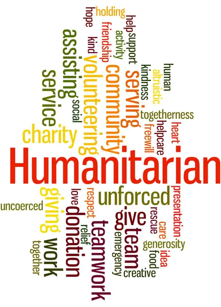 Humanitaire, word cloud concept 7 — Stockfoto