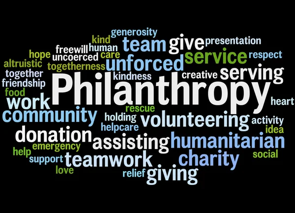 Philanthropie, Word Cloud Konzept 4 — Stockfoto