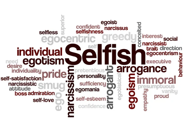 Egoïstisch, word cloud concept 2 — Stockfoto