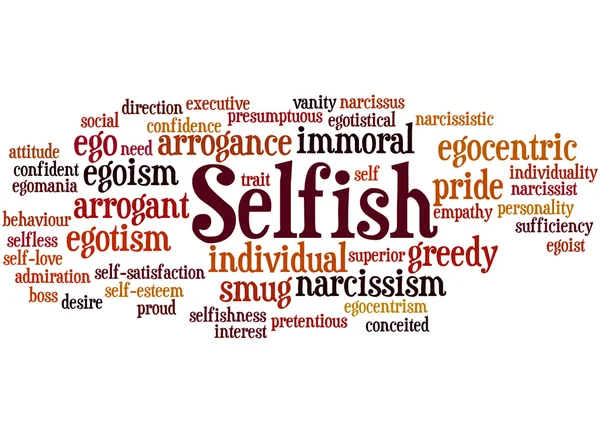 Selfish, word cloud concept 7 — Stock Photo, Image