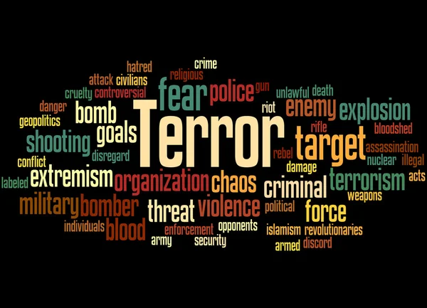 Terror, word cloud concept 6 — Stockfoto