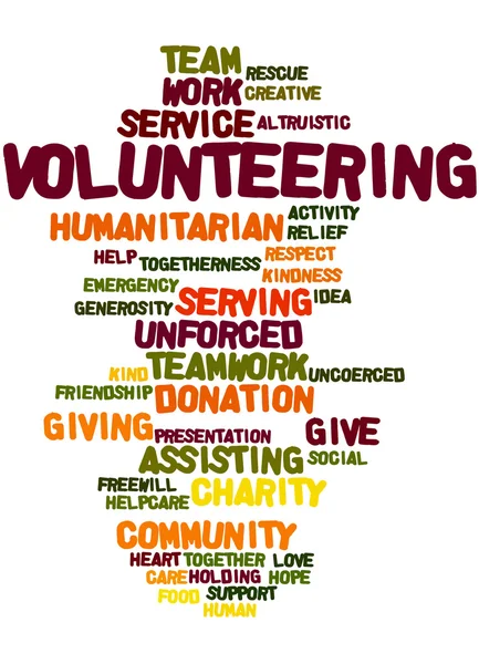 Volunteering, word cloud concept 2 — Stock Photo, Image