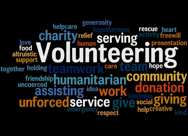 Volunteering, word cloud concept 8 — Stock Photo, Image