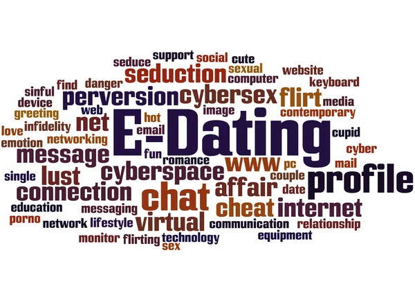 E-Dating, slovo mrak koncepce 3 — Stock fotografie