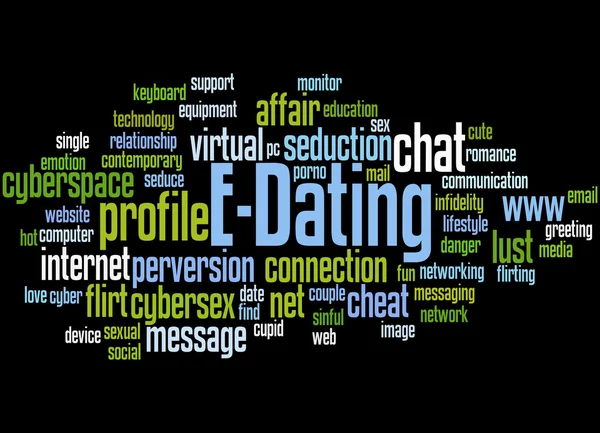 E-Dating, concepto de nube de palabras 4 —  Fotos de Stock