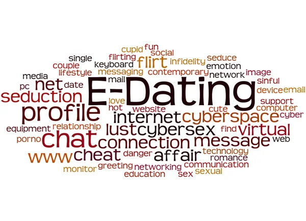 E-Dating, slovo mrak koncepce — Stock fotografie