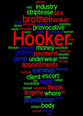 Hooker, word cloud concept 6 clipart
