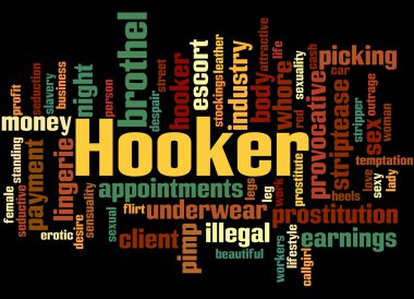 Hooker, word cloud concept 5 clipart