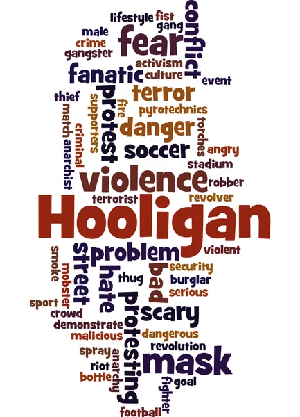 Hooligan szó felhő, szó felhő fogalmát — Stock Fotó