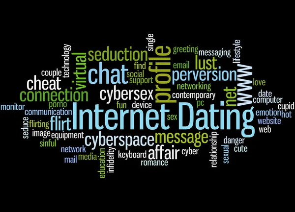 Internet Dating, word cloud concept 4 — Stock fotografie