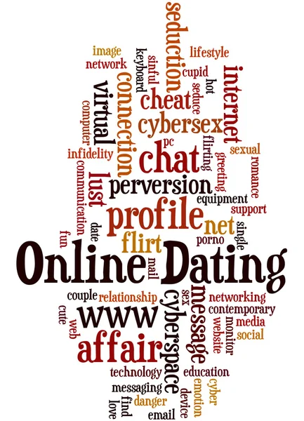 Online Dating, word cloud concept 7 — Stock fotografie