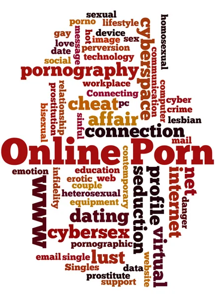 Online Pornó, szó felhő fogalmát 3 — Stock Fotó