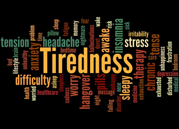 Tiredness word cloud concept 2 — Stock Photo, Image